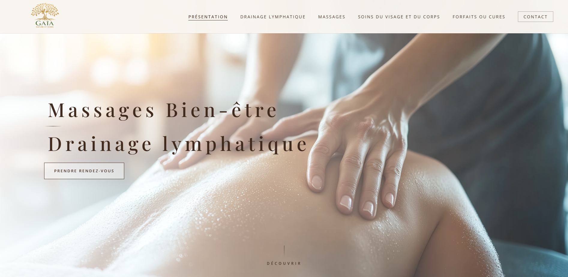 Site Gaïa, Nature et Soins - version desktop