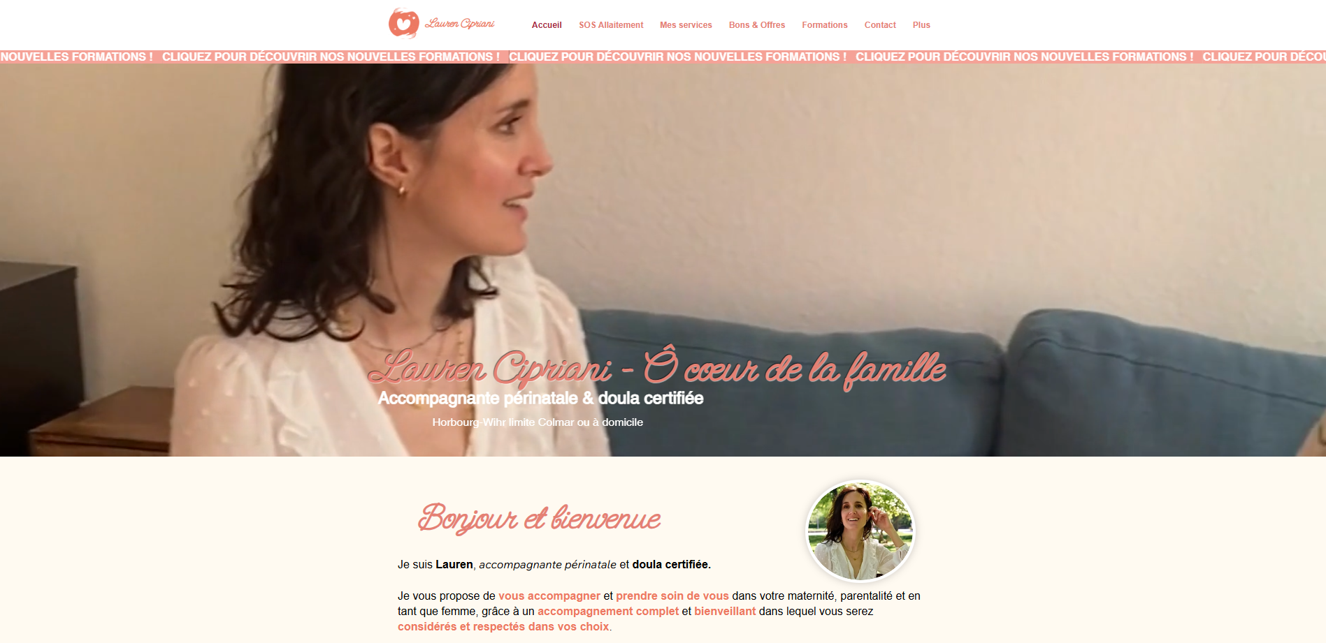 Site Lauren Cipriani - version desktop
