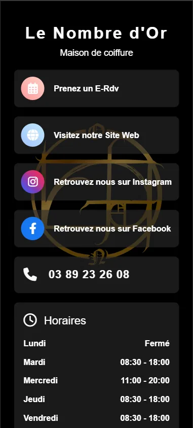 Site Le Nombre d'Or - version mobile